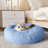 WESTERN HOME WH calming dog bed front view showcasing cozy donut design ideal for curling up