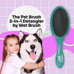 Wet Brush PetBrush 2-in-1 detangle side view with ergonomic grip