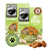 Wet Noses Apple Ginger treats packaging shows natural ingredients for healthy rewards.