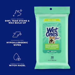 Wet Ones for Pets Extra Gentle Wipes for Eyes - gentle tear stain care.
