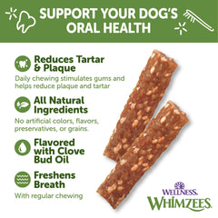 Whimzees Wellness Veggie Strip chews closeup reveals texture designed for effective chewing