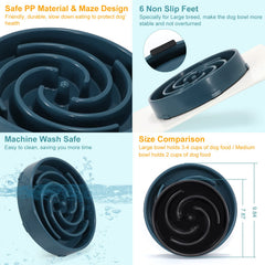 WHIPPY puzzle-pattern dog bowl engages dogs to eat mindfully.