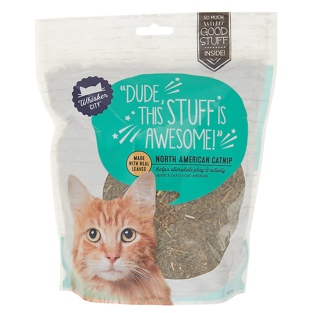Whisker City Catnip leaves close-up releasing aroma for play
