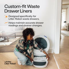Whisker Litter-Robot liner installed inside waste drawer for clean containment.