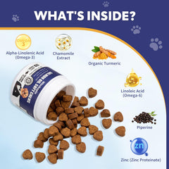 Whiskopia Allergy Relief Chews closeup chews β tasty, easy daily skin and coat support.
