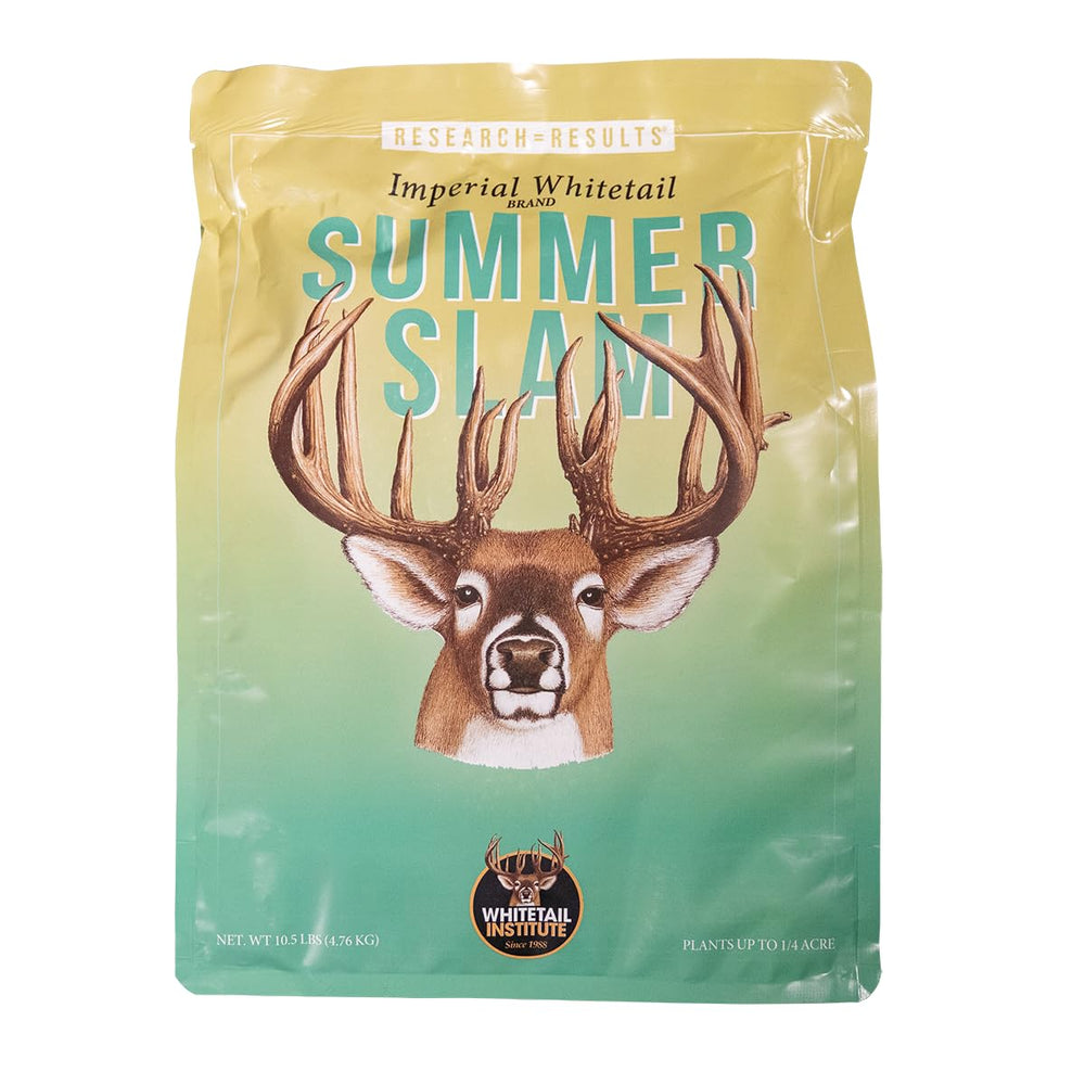 Whitetail Institute Summer Slam seed bag front view showing high protein deer forage