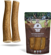 WhiteTail Naturals medium deer antler chews in a 2-pack for dogs; long-lasting natural chew.