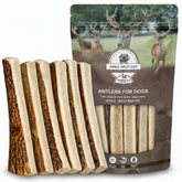 WhiteTail Naturals split elk antler dog chews six-pack for small dogs, long-lasting and mess-free.