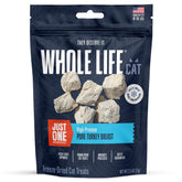 Whole Life Pet Just One Turkey cat treats bag of freeze-dried turkey for a protein-rich snack