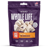 Whole Life Just One Chicken packaging front shows US-made, single-ingredient protein