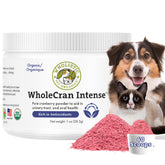 Wholistic Pet Organics Cranberry bottle pour for easy daily urinary wellness in dogs and cats.