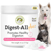 Wholistic Pet Organics Daily Probiotics bottle supports digestive balance for pets