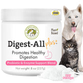 Wholistic Pet Organics daily dog probiotics tub supports digestion.