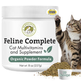 Wholistic Pet Organics Feline Complete powder in a jar supports digestion and overall wellness