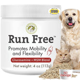 Wholistic Pet Organics Max Strength Hip and Joint bottle supports mobility for dogs and cats.