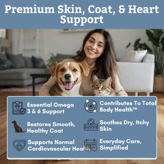 Wholistic Pet Organics salmon oil being poured over pet food to enhance intake