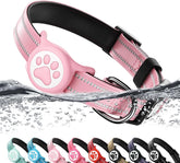 WhoseID Airtag dog collar with reflective nylon for night visibility