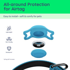WhoseID Airtag collar safety buckle prevents accidental release