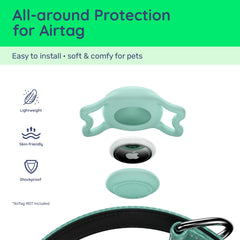 WhoseID safety locking buckle on green collar for secure wearing