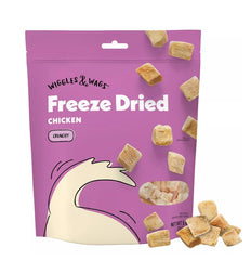 Wiggles & Wags freeze-dried chicken treat front packaging for quick rewards
