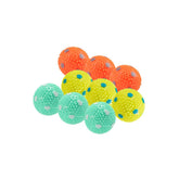 WIGGLYTAIL dog balls 2-inch close-up, durable latex for small dogs' play.