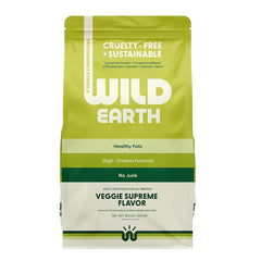 Wild Earth vegan dry dog food performance bag front shows plant-based protein focus for active dogs