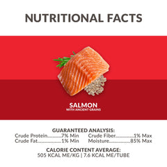 Wild Eats Simply Puree Salmon with Ancient Grains cat enjoys a smooth, savory puree