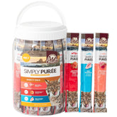Wild Eats Simply Puree Ahi Tuna tub showing a high-protein flavor for cats.