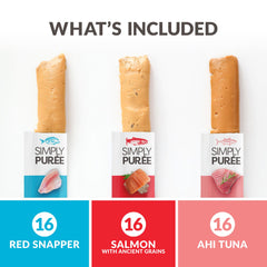 Wild Eats Simply Puree Red Snapper tub with smooth texture for easy feeding.