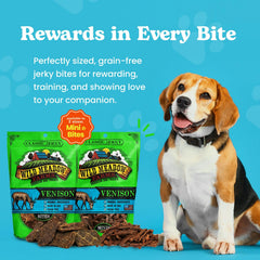 Wild Meadow Farms classic jerky bites bag displaying grain-free dog treats.