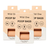 Wild One cornstarch poop bags with leak-proof design for mess-free pickups