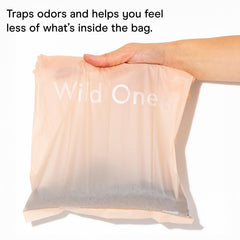 Wild One extra-thick long poop bags providing reliable waste containment