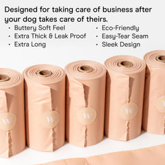 Wild One unscented poop bags in blush color for odor-neutral walks