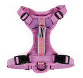 Wilderdog lightweight lilac harness, front view, breathable design for daily walks.