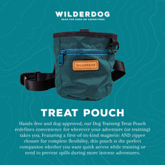 Wilderdog treat pouch with adjustable waist strap for hands-free training outdoors