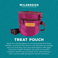 Wilderdog Treat Pouch showing zipper closures for secure snack storage while walking.