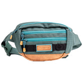 Wilderdog Utility Fanny Pack Evergreen front view showing three pockets for quick access.