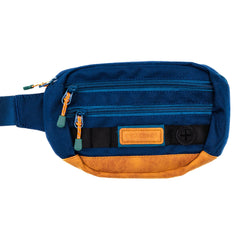 Wilderdog Utility Fanny Pack Pacific Blue front view with accessible pockets for treats and keys