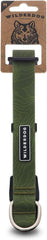 Wilderdog waterproof dog collar in olive for outdoor adventures.