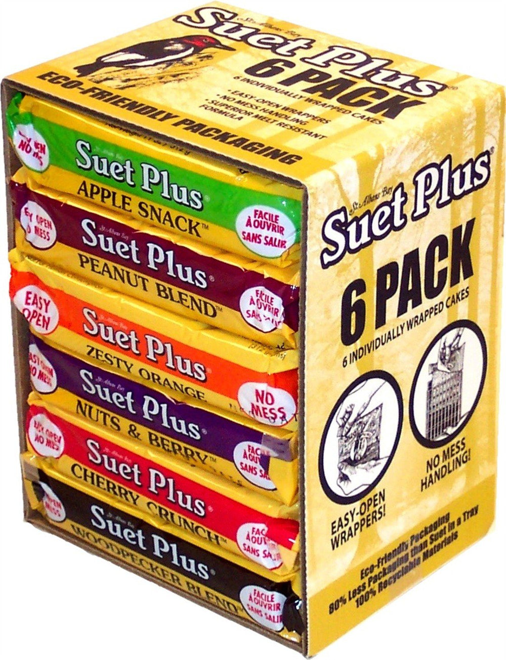Wildlife Sciences Suet Plus six-pack on feeder attracts cardinals