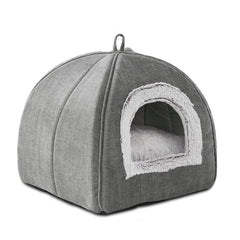 WINDRACING Cat Bed Cave with arch top offers roomy lounging space for indoor cats.