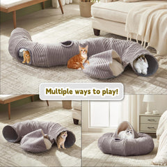 WINDRACING donut tunnel features fluffy toy and soft cushion for nap-ready comfort.