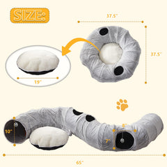 WINDRACING Cat Tunnel Bed middle cushion offers soft, warm lounging.
