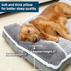 WindRacing large grey dog bed - multi-density foam for pressure relief.