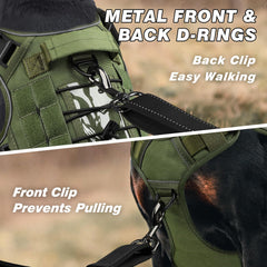 WINGOIN green tactical harness with handle shown for controlled walking and training.
