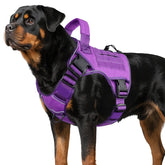 WINGOIN purple tactical dog harness side view with no-pull design for easier walks