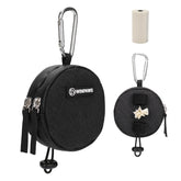 WINPAWS dog poop bag holder attached to leash for hands-free walks.