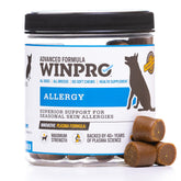 WINPRO Allergy Chews bottle label grain free support for dogs