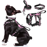 WINSEE 3-in-1 pink harness front view showing reflective straps for safer walks