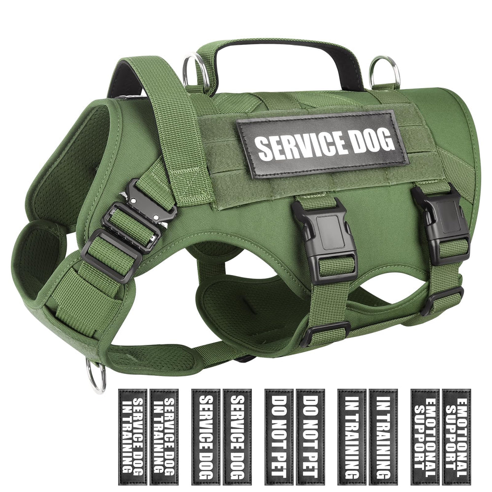 WINSEE service dog vest front view with MOLLE panels for gear and patches
